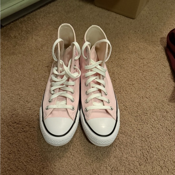 Converse Women's Light Pink High-Tops - Picture 2 of 6